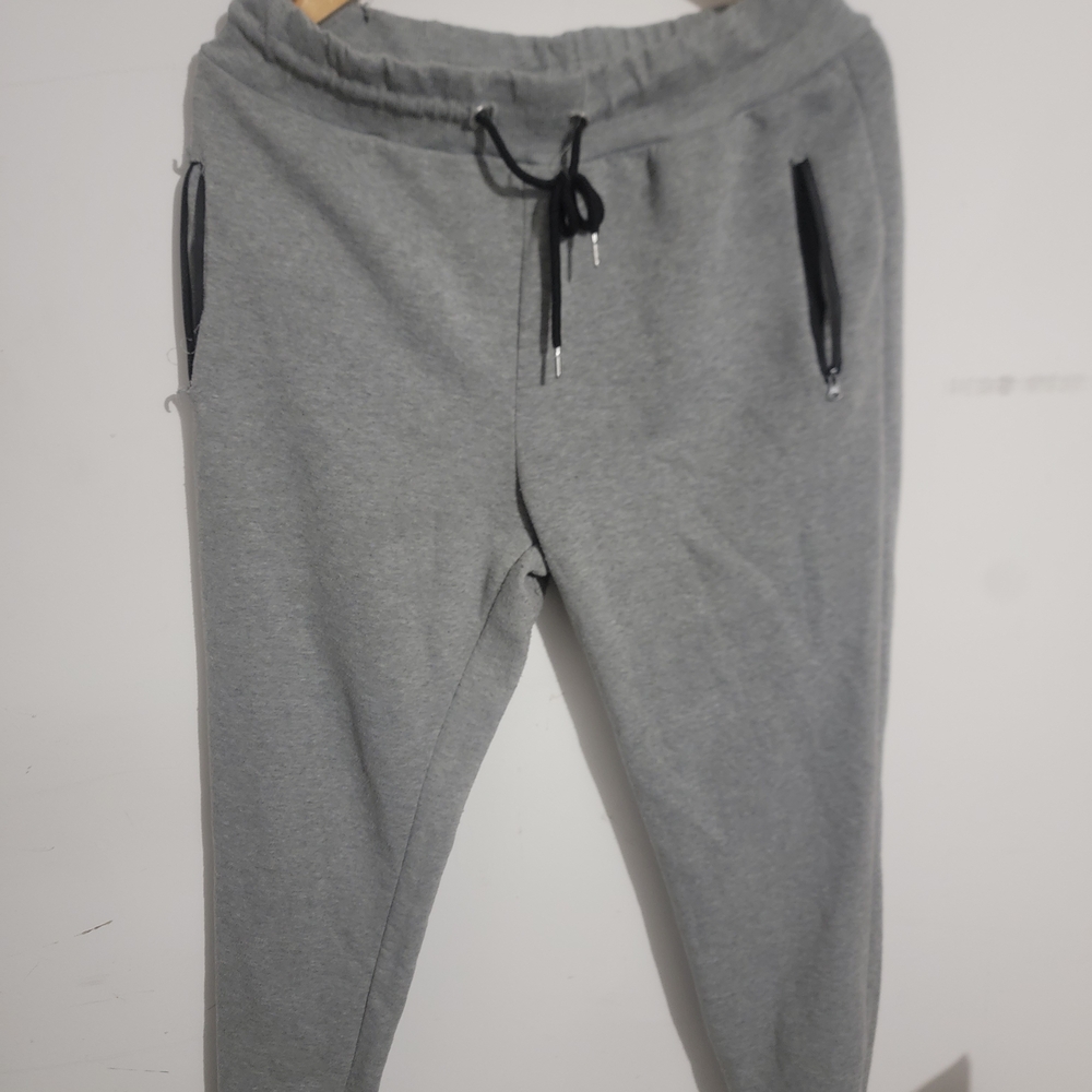 Avenue Gray Joggers with Black Accents